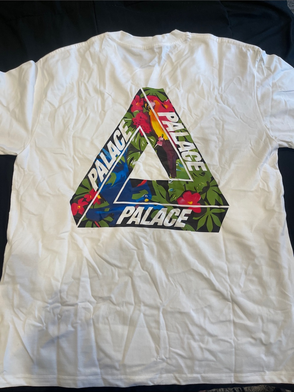 PALACE White Tee with Multicolor Floral Tri-Ferg Logo